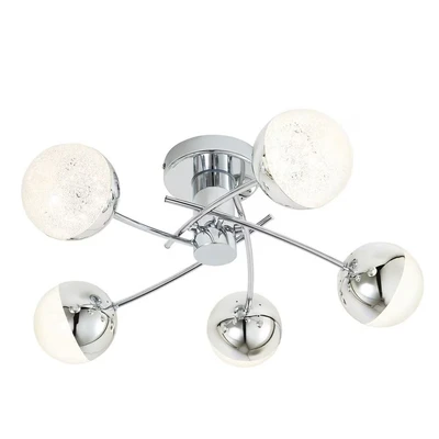 Image of Rhodes 4000k LED 5 Arm Bathroom Ceiling Light Chrome IP44