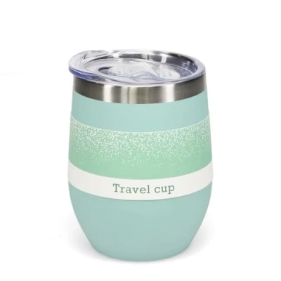 Image of Rex London Rubber Coated Travel Cup 350ml Eggshell Blue