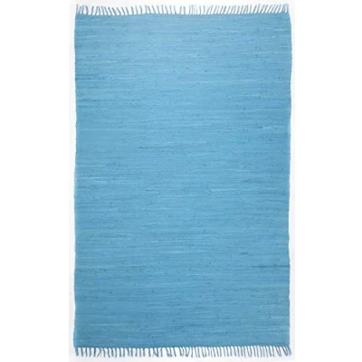 Image of Theko Carpet, 100% Cotton, turquois, 70 x 140 cm