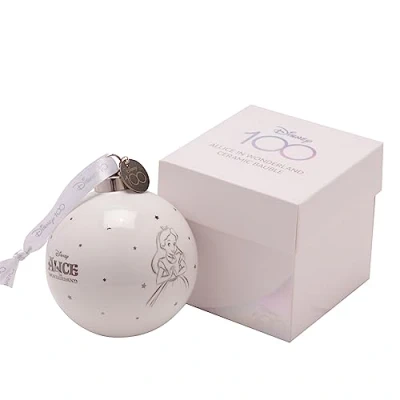 Image of Widdop and Co Disney 100 Bauble Alice in Wonderland Ceramic Christmas Decoration