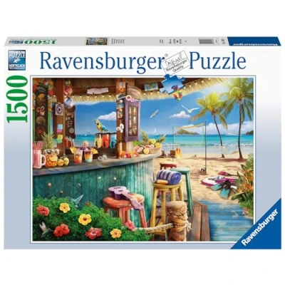 Image of Ravensburger Beach Bar Breezes 1500 Piece Jigsaw Puzzles for Adults and Kids Age 12 Years Up Ocean Landscape