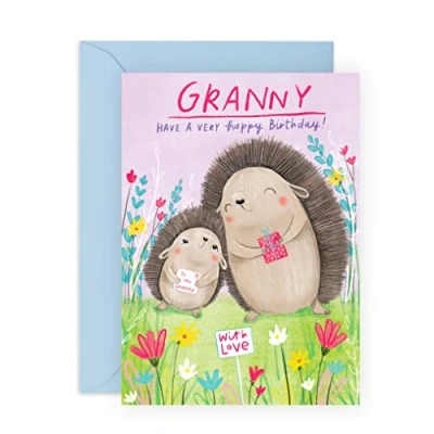 Image of Central 23 Birthday Cards For Her Hedgehog Granny Card Sister Gift In Law Greeting Grandmother Mother Comes With Stickers