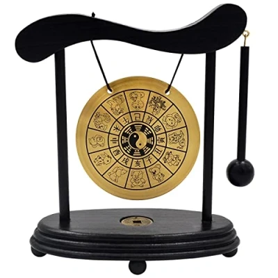 Image of fengshuisale Zen Art Brass Feng Shui Desktop Zodiac Gong W Red String Bracelet W3359