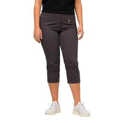 Image of Ulla Popken Women&#039;s Basic Hose Mony, wadenlang, Facelift Pants, Dunkelgrau, 53W / 32L