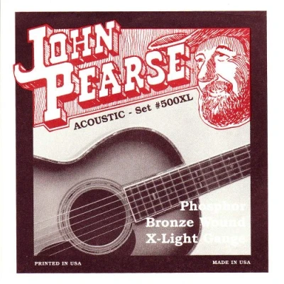 Image of John Pearse Strings® 500XL For Acoustic Guitar Phosphor Bronze Wound X Light Gauge 10 47