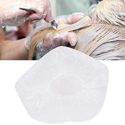 Image of Disposable Shower Caps, 100Pcs Bath Caps Strip Thick Clear Waterproof Kids Girls, Transparent Hair Cover For Seat Hotel Beauty Salon Small Head