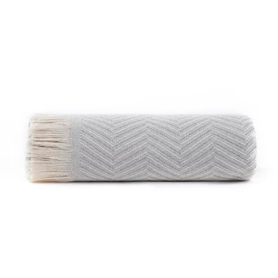 Image of Todocama Multipurpose Sofa Quilt, Foulard Blanket, Plaid for Bed, Cover, Jarapas, Made in Spain, Herringbone. (125 x 180 cm, Light Grey)