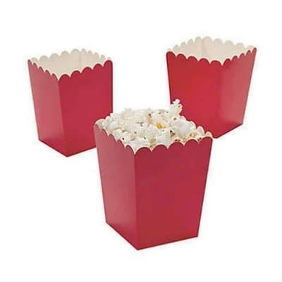 Image of Pack of 12 Red Popcorn Boxes Party Box Favours