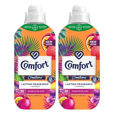 Image of Comfort Creation Concentrated Fabric Conditioner with 100 Days of Long Lasting Fragrance and Softness Intense Liquid Softener 30 Washes, 900 ml (Passion Bloom, Buy 2)