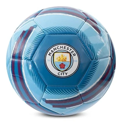 Image of Hy Pro Officially Licensed Manchester City Cyclone Football Man City, Size 5, Training, Match, Merchandise, Collectible For Kids and Adults, blau / weiß