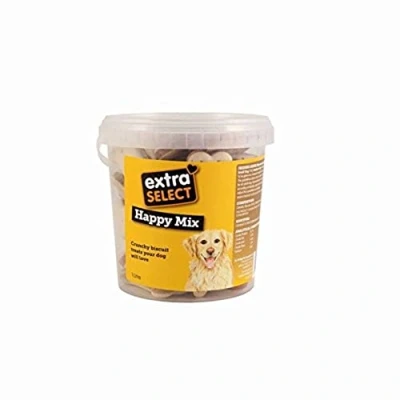 Image of Extra Select Happy Mix Dog Treat Biscuits in a 1ltr Bucket (approx 30 biscuits)
