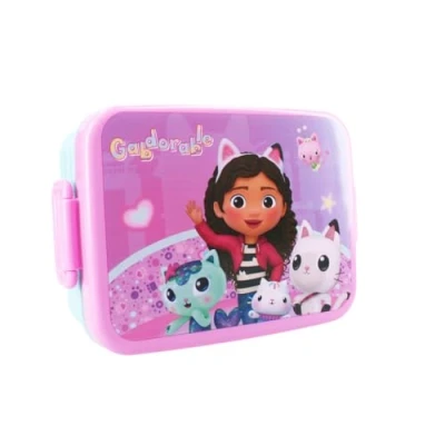 Image of My sweety pop Gabby&#039;s Dollhouse Snack Box Lunch For Children Nursery, Kindergarten, School, Holiday, Meal 16cm Gift Idea (Gabby&#039;s Blue/Pink)