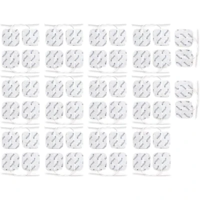 Image of Axion Pack of 52 Electrodes. Self Adhesive Pads 4x4cm for TENS EMS Units with 2mm Connection. Pain Treatment, Muscle Growth, Toning and Massage
