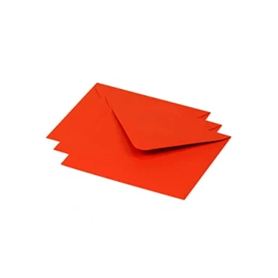 Image of Clairefontaine Ref 60171C Pollen Envelopes (Pack of 20) 125 x 138mm Sized, 120gsm Paper, Gummed Seal, Inkjet &amp; Laser Printer Compatible, Acid Free Coral Red