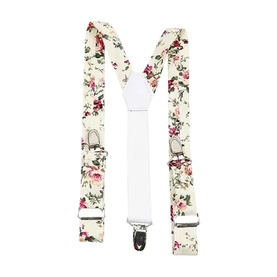 Image of DB Dickie Bow Children&#039;s Kids Boys Vintage Braces (Cream Floral) suitable for formalwear, weddings, parties, pageboy outfits