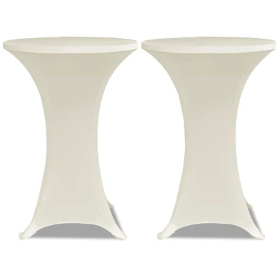 Image of vidaXL Standing Table Cover Ø70cm Cream Stretch 2 pcs