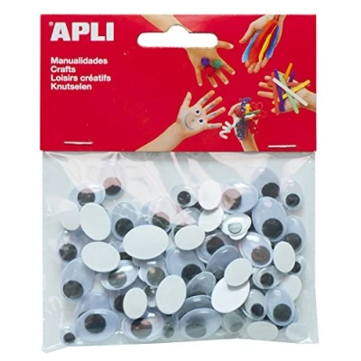 Image of APLI Mobile Eyes Oval Stickers White/Black