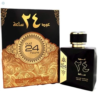 Image of Oud 24Hr 100ml Eau De Parfum Aroma Lemon Fruity Chocolate Vanilla Agar Woody Musk Amber Lna Namaa