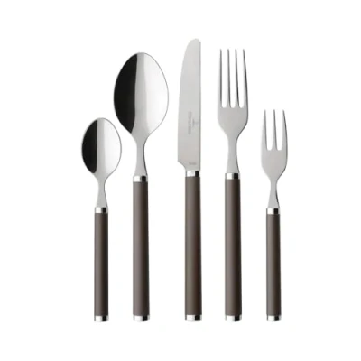 Image of Villeroy &amp; Boch Play! Chocolate Brown Cutlery for up to 6 People, 30 Pieces, Stainless Steel, Plastic Handle