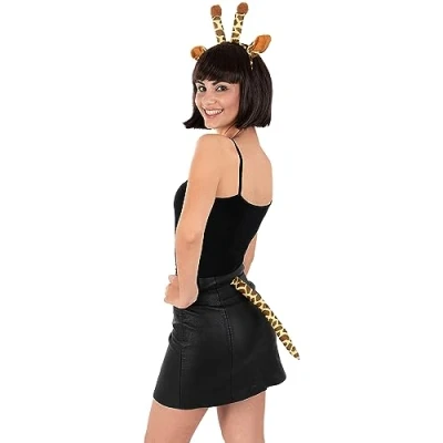 Image of Funidelia Giraffe accessory Kit for men and women Animals, Desert Costume adults fancy dress &amp; props Halloween, carnival parties Brown