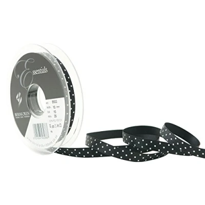Image of Berisfords Micro DOT, Polyester, Black, 10.4 x 1.4 cm