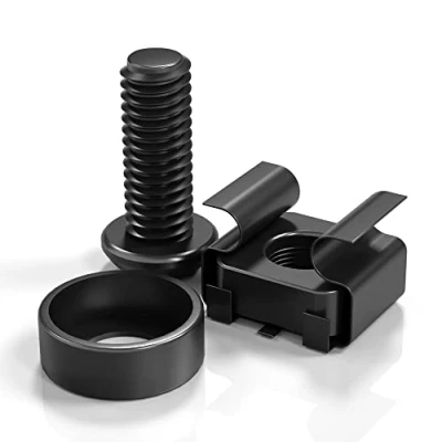 Image of XOOL 50 PCS M6 x16mm Rack Mount Cage Nuts, Screws and Washers for Server Cabinet,Rack Shelves,Routers,Rack Square Insert Nuts,Self Locking Cable Ties Free