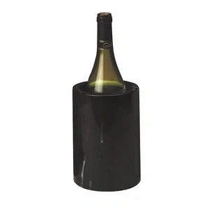 Image of American Metalcraft MWC59 Tabletop Marble Wine Cooler, Black, 5 Inch Diameter