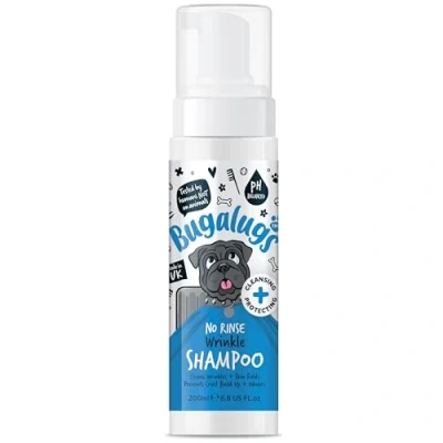 Image of BUGALUGS Dog Shampoo For itchy Skin Safe Sensitive &amp; Cat Formula Smelly Dogs Cuts, Grazes Irritated Wrinkles And Fold (No Rinse 200ml)