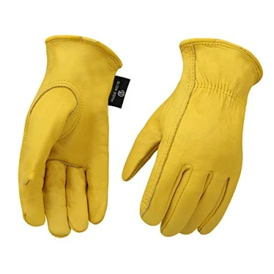 Image of OLSON DEEPAK Cowhide Leather Work Gloves for Men and Women,Gardening Gloves,Driving (1, XL) …