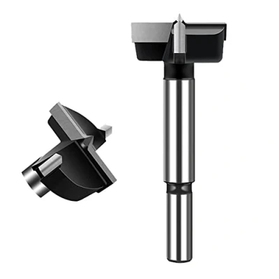Image of ASNOMY 35mm Forstner Drill Bit, Carbide Tipped Bit for Hard Wood, Wood Drilling Hole Saw Set Woodworking Hinge Cutter Tool Kits Plastic Plywood