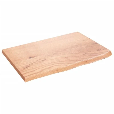 Image of vidaXL Table Top Light Brown 60x40x2 cm Treated Solid Wood Oak