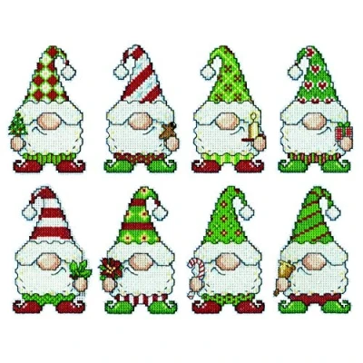 Image of Design Works Crafts Cross Stitch Ornaments Kit Makes Set of 8, Various