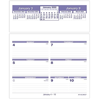 Image of 2022 Flip A Week Weekly Desk Calendar Refill by AT GLANCE, 6&quot; x 7&quot; (SW705X50)