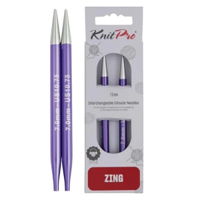 Image of KnitPro Zing, Circular Interchangeable Knitting Pins, Special, 7.00mm, Purple