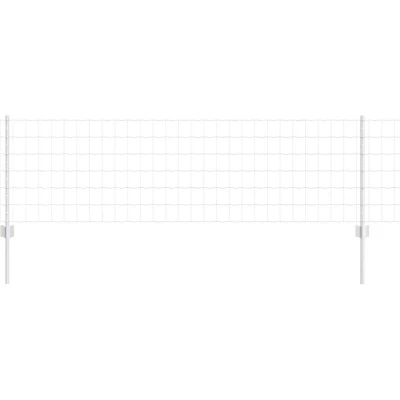 Image of vidaXL Euro Fence with 5 U Posts Silver 0,6x10 m Steel