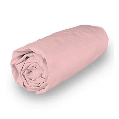 Image of Soleil d&#039;ocre Camille Cotton Fitted Sheet, Rose, 160 x 200 cm