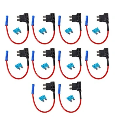 Image of Mintice™ 10 X 12V 24V Standard Add A Circuit Fuse Tap Piggy Back Blade Holder Plug Socket Car Vehicle