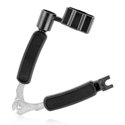 Image of GLADFRESIT 3 in 1 Multifunctional Guitar Tool String Winder and Cutter Cutters Winders for Banjo Mandolin Ukulele Black
