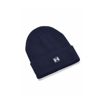 Image of Under Armour Men&#039;s Halftime Cuff, Super Soft Beanie with Ribbed Knit Design, Comfortable and Warm Hat for Cold Weather Casual Wear,Midnight Navy / White,OSFM