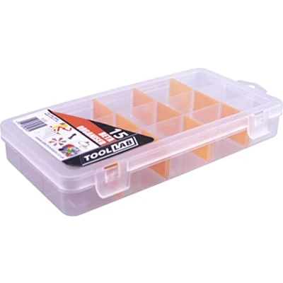 Image of 8&quot; Beta Organiser 15 Compartment Perfect for DIY tools and small parts. With removable separators Transparent Lid
