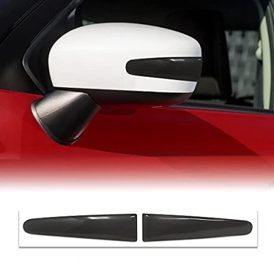 Image of Quattroerre Protective Adhesive Mirror Safe Profiles for Cars, Black Metal, Set of 2