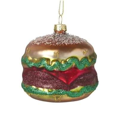 Image of Heaven Sends Glass Burger Christmas Tree Decoration