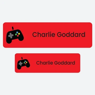 Image of 50 x No Iron Medium Personalised Stick On Waterproof Washable Name Labels Great for Clothes, School Uniform, Equipment, Shoes and Much More. School, Nursery, Day Care, Hospital Gaming