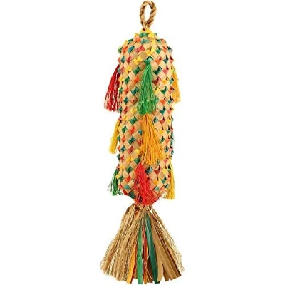 Image of Palm Leaf Coloured Spiked Pinata Natural Parrot Toy Large
