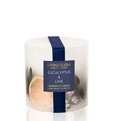Image of Seasonal Collection Eucalyptus &amp; Lime Scented Candle Inclusion Pillar