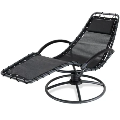 Image of CASARIA® Eve Relaxation Lounger with Head Cushion 360 Swivel Function Ergonomic Steel Frame Breathable Outdoor Indoor Weatherproof Living Room Garden Swing Deck Chair Anthracite