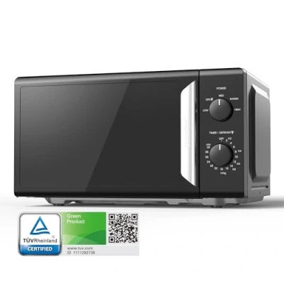 Image of COMFEE&#039; 19L 700W Black and Mirror Mini Microwave Oven, Compact Design, InverTech Quick Defrost Function, 5 Cooking Power Levels with Kitchen Manual Timer Design CMO MP012ND(MB)