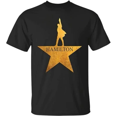 Image of Hamilton American Musical Men&#039;s T Shirt Unisex Black Tee Size S