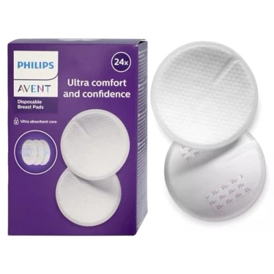 Image of Philips Avent Disposable Breast Pads, SCF254/24 Pack of 24, Transparant