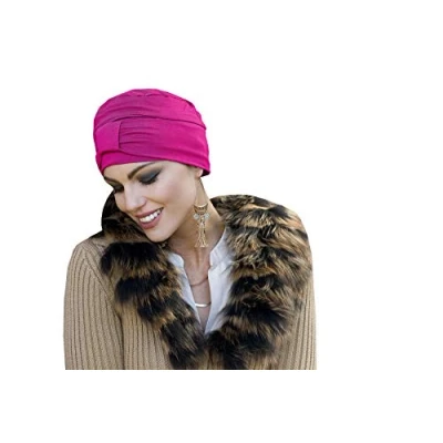 Image of MASUMI Chemo Organic Headwear Ellie Cancer for Women with Hair Loss Alopecia Hats &amp; Coverings 95% Viscose from Bamboo Hat (Pink)
